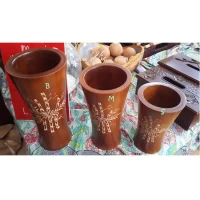 Tilavie Set 3in1 Vas Cukit Ukir - Kayu