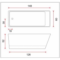 Jual Bathtub Standing 150 x 60 x 50 cm tanpa kran ...