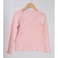 Jual GAP Split Neck long sleeve Pink brand murah - Merah