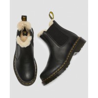 fur lined doc martens chelsea boots