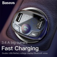BASEUS DUAL USB CAR CHARGER FM TRANSMITTER MODULATOR MP3 PLAYER