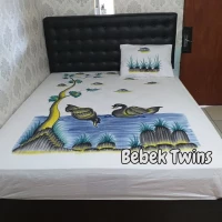 Sprei lukis Bali WHITE SERIES uk 180x200