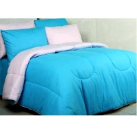 Ellenov Bedcover Polos Biru Tosca Putih
