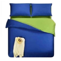 Ellenov Bedcover Polos Biru Tua - Hijau