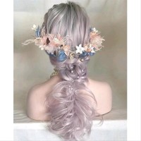 Ada Wig rambut korea Grey cosplay