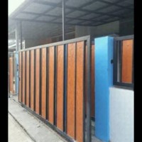 Jual Pintu  dorong kombinasi GRC  serat kayu pintu  besi minimalis  pagar GRC  Kota Depok 