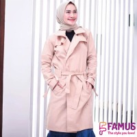 Mutushop. Jaket blazer wanita muslimah-Long cardi hijabers baby canvas