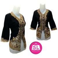 Atasan kebaya hitam / Kebaya bordir harga grosir / kebaya silk hitam