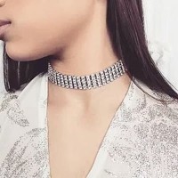 Sale Medium 5 Row Diamond Choker Necklace Kalung Handmade Premium