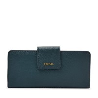 Dompet Wanita FOSSIL ORIGINAL Madison Slim Clutch Indian Teal Wallet