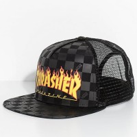 Vans x Thrasher Trucker Hat Snapback Black Topi Vans Original