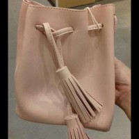 TAS WANITA KULIT SINTETIS MINISO BUCKET BAG TAS SERUT ORIGINAL