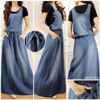 Jumpsuit Jeans Overall Tali Pinggang Denim Hijaber Werpak Hijab Style