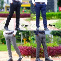 Celana Formal Kantor Kerja Bahan Pria SLIMFIT Hitam Panjang