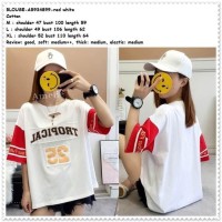 Jual Baju Atasan Kaos Katun Wanita Blouse Korea Import AB934