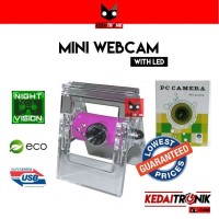 Diskon - Webcam Mini Capit PC Camera Jepit Web USB Microphone LED