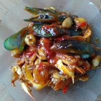 rajungan campur kerang asam manis