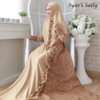 Baju syar'i gamis sally dress muslim pesta murah busui terlaris