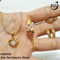 Harga set perhiasan xuping lapis emas anak cincin gelang kalung | Pembandingharga.com