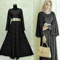 Best Seller Gamis Cape Brokat Maroon / Baju Muslim Lebaran 2018
