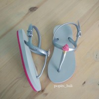Sandal Popits Anak Slingback Fuschia Silver