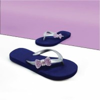 Sandal Popits Anak Flat Navy Silver