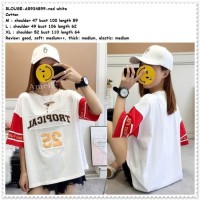 Jual Baju Atasan Kaos Katun Wanita Blouse Korea Import AB934