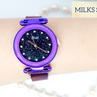 READY 4 WARNA JAM TANGAN WANITA MAGNET DIOR DIAMOND PREMIUM - Ungu