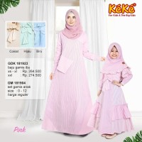 Gamis Couple Ibu dan Anak Pink link gamis anak size 3