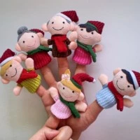 Set boneka jari natal keluarga / Xmas Christmas Family Finger Puppet