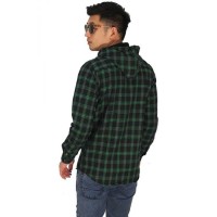 Kemeja Flanel Hoodie Tartan Green