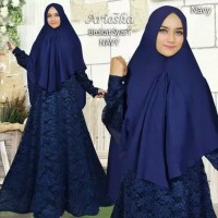 Gamis Syari Brokat Maxi Dress Muslimah Sarii Khimar Pet Zaskia Sungkar
