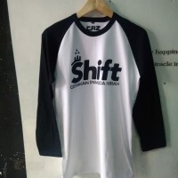 ORI Paket kaos SHIFT raglan tangan panjang dan topi combed 30s Hitam