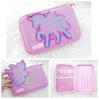 Tempat case kotak pensil model SMIGGLE UNICORN KACA GLITTER