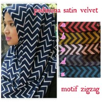 PROMO jilbab pashmina satin velvet zigzag