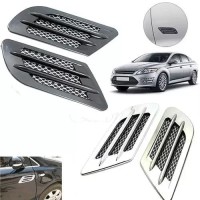 2X Car SUV Chrome Air Flow Intake Vent Fender Side Exterior Decora Sticker Cover