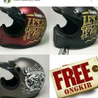 Helm Cakil Hitam Polos / Helm Cross bandit KYT INK MDS centro Bagus
