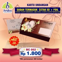 Undangan Pernikahan Cetak + Foil Murah Series BC 052 Marun