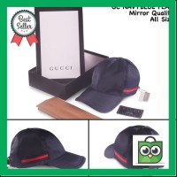 KUALITAS SUPER topi gucci navyblue flag topi kw super topi fashion