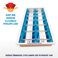 Kap RM Lampu TL T8 Philips Tube Ecofit LED 2x16 Watt / 120cm