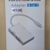 Adapter 4 in 1 USB C To VGA DVI HDMI & USB