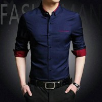 Kemeja Pria Lengan Panjang / HEM Distro Polos | Topmen | Baju Grosir