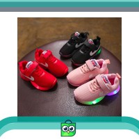 SEPATU ANAK NIKE JARING LAMPU LED SIZE 21-25