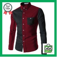 HIGH QUALITY BosBaju - Joker Maron Hitam Kemeja Hem Pria Lengan DBS