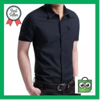 TERJAMIN BosBaju - Miller Hitam Kemeja Pendek Pria (6 Warna) DBS