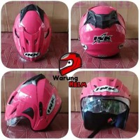 Helm Double Visor SNI Model INK T1/cx22 warna Hitam Pink Magenta