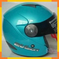 KYT 2 vision ice blue biru muda 2vision helm double visor