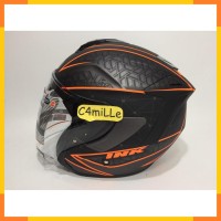 HELM INK DYNAMIC MOTIF 2 GUN METAL DOFF ORANGE HALF FACE