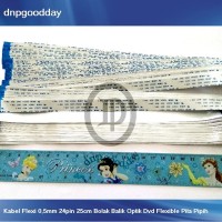 Kabel Flexi 0,5mm 24pin 25cm Bolak Balik Optik Dvd Flexible Pita Pipih
