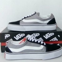 Sepatu Sekolah Vans Old Skool Pria Grade Original Abu Abu